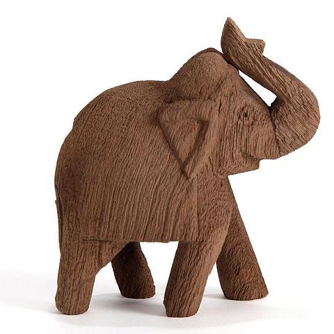 Cracked Finish Mango Wood Elephant 10x4.5x12cm