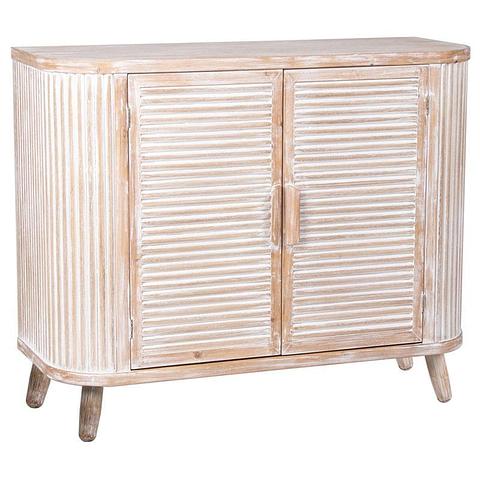 Casual Hamptons Ribbed Double Door Cabinet 100x40x81cm