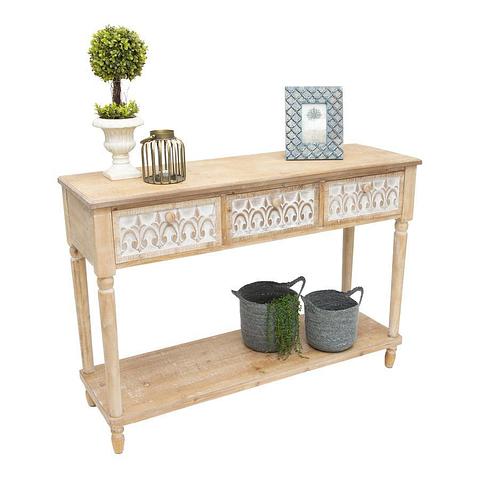 Strand 3-Drawer Console Table 120x38.5x84cm