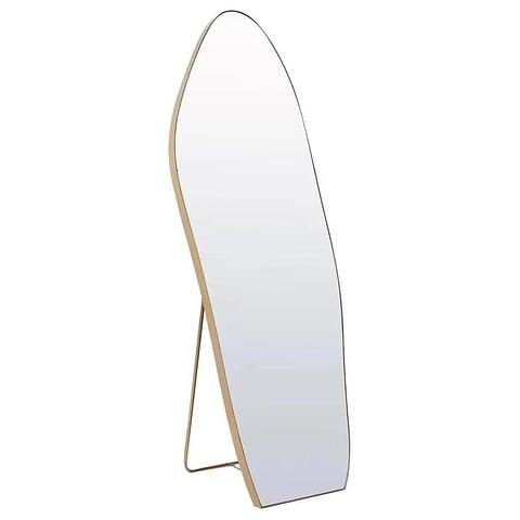 Asymmetric Gold-Frame Cheval Floor Mirror w/Stand 60x4x160cm