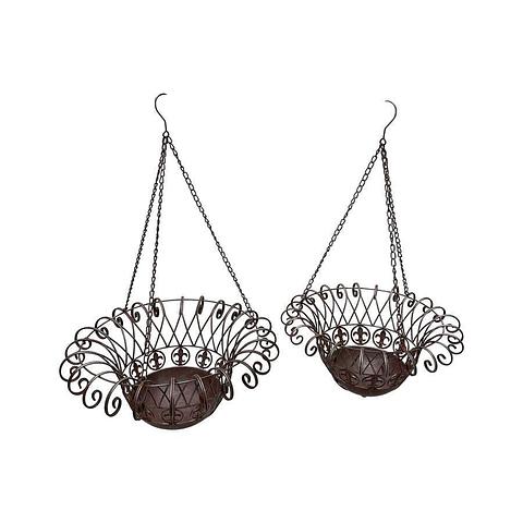 Set/2 Nested Federation-Red Hanging Baskets 51x78/41x66cm