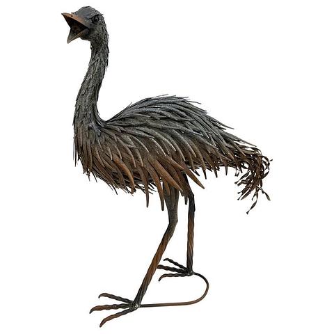 Rust-Grey Emu w/Open Beak 50x29x73cm