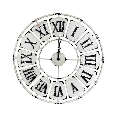 84cm Antique White Roman Numeral Wall Clock 84x3.5cm