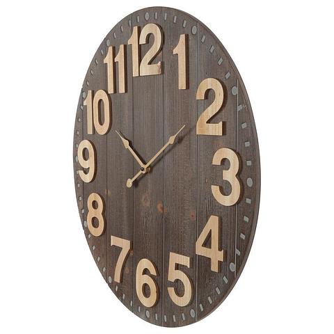 60cm Emporium Slatted Aged Wall Clock 60x4cm
