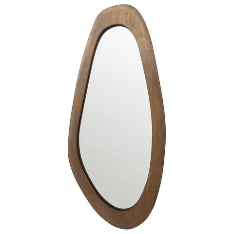 85cm Mid-Century Asymmetric Wood-Framed Wall Mirror 40.5x2x85cm