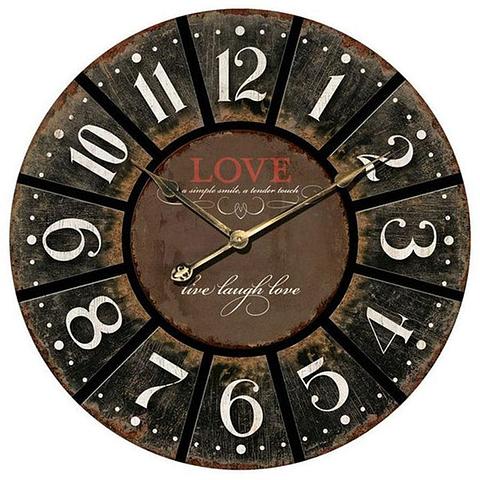 XL Round Charcoal Clock w/Love 60x5cm (2/4)