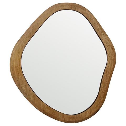 60cm Mid-Century Asymmetric Wood-Framed Wall Mirror 52.5x2x59.5cm