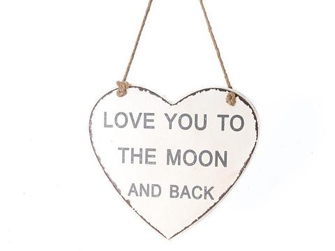 Heart-Shape 'Love You To The Moon' Wall Hanger 22cm (4/48)