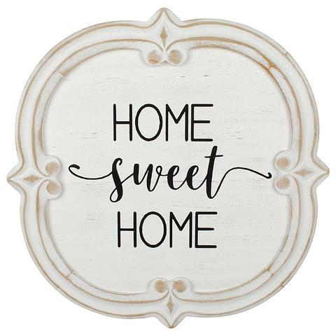 French Provincial 'Home Sweet Home' Carved Wall Art 60x2x60cm
