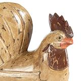 Hand-Carved Fawn Rooster 20x10x35cm