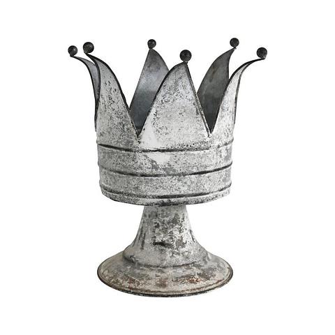 Decorative Crown on Pillar Ornament / Planter 24.5x26cm