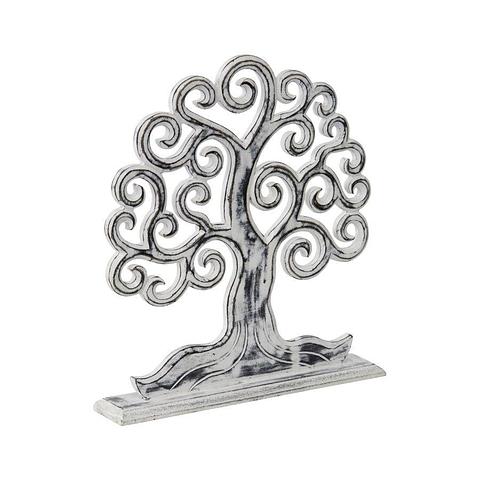 Hand-Carved Tree-of-Life Table Plaque 27x5x27cm