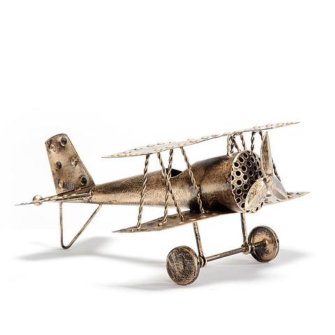 Antique Gold Aeroplane 25x22x12cm