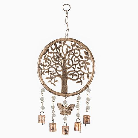 Handcrafted Hanging Tree of Life w/Butterfly Beads & Bells 20x43cm (4/40)