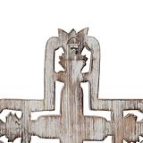 Hand-carved Cross w/Fleur-de-Lis Wallart 25x1x40cm