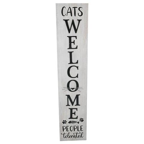 Cats Welcome Wall Sign 17x1.5x80cm