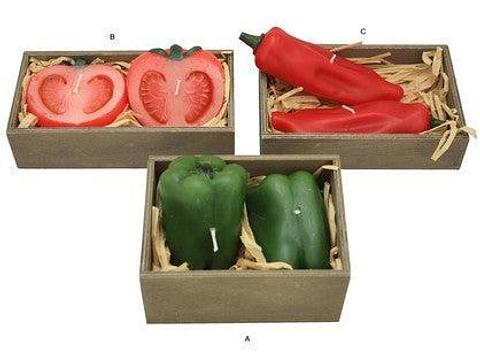 Two Capsicum Shape Candles in Tray (4/36)
