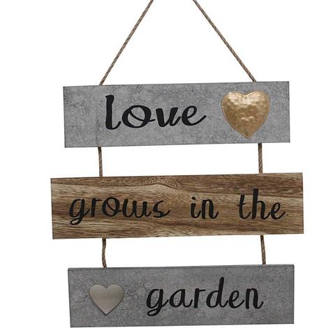 Love Grows in the Garden' Wallhanger 30x2x47cm (3/24)