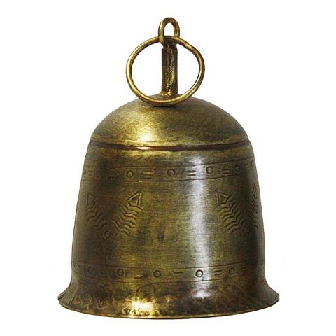 Antiq Gold Vintage Etched Bell-Lge10x15cm(2/24)