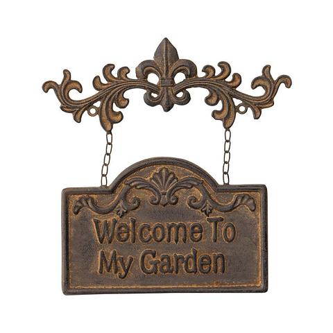 Welcome Garden Cast-Iron Wall Plaque 28.5x1.3x29.5cm