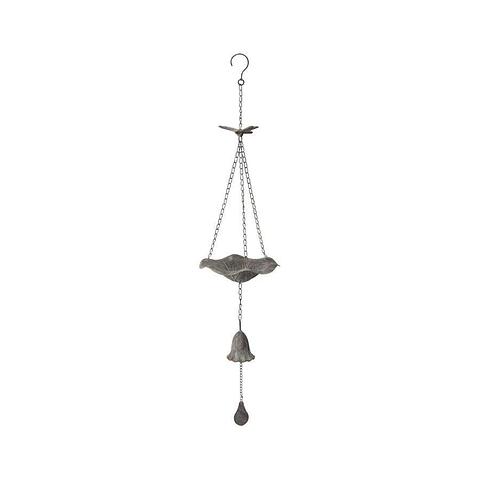 Hanging Lilypad Birdfeeder w/Dragonfly & Bell 18.5x18.5x84cm