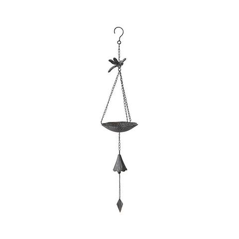 Hanging Birdfeeder w/Dragonfly & Petal Bell 18x18x87cm