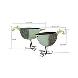 Set/2 Nested Green Bird Planters / Storage 49.5x13.5x36.5/45x15x39cm