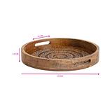 Carved Mango Wood Round Mandala Tray 40x5cm