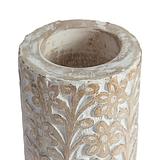 30cm Hand-carved Tapered Mango Wood Vase 11x11x30cm