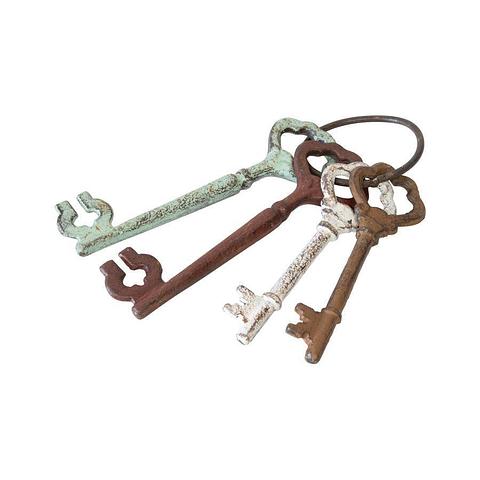 Mixed Rust 4 Keys on Ring 8x6x24cm