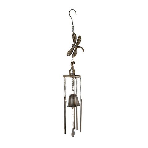 Hanging Cast-Iron Dragonfly Chimes w/Bell 12x11x73cm