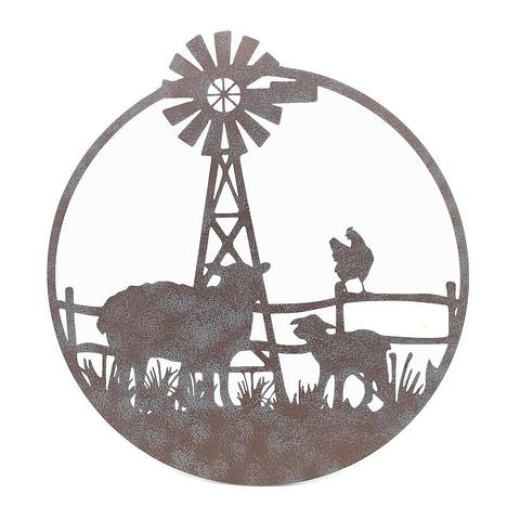 Laser-Cut Sheep/Windmill Wallart 50x0.6x54cm