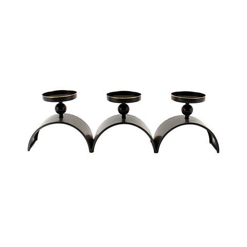 Three Arch Pillar Candle Holder - Distressed Copper
