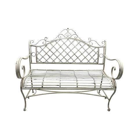French Provincial Garden Bench Seat - Antique White