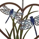 Dragonflies Heart Laser-Cut Hanging Bell 25.5x6x62cm