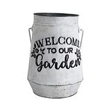 Welcome To Our Garden Planter - Distressed White