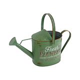 Rustic Fresh Flowers Watering Can - Distressed Green