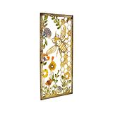 Laser-cut Colourful Rectangle Bee & Flowers Wall Art 36x0.6x70cm