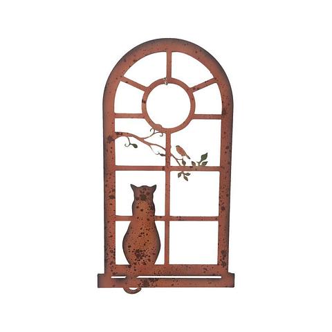Laser-Cut Cat on Window Ledge 29x0.6x52cm